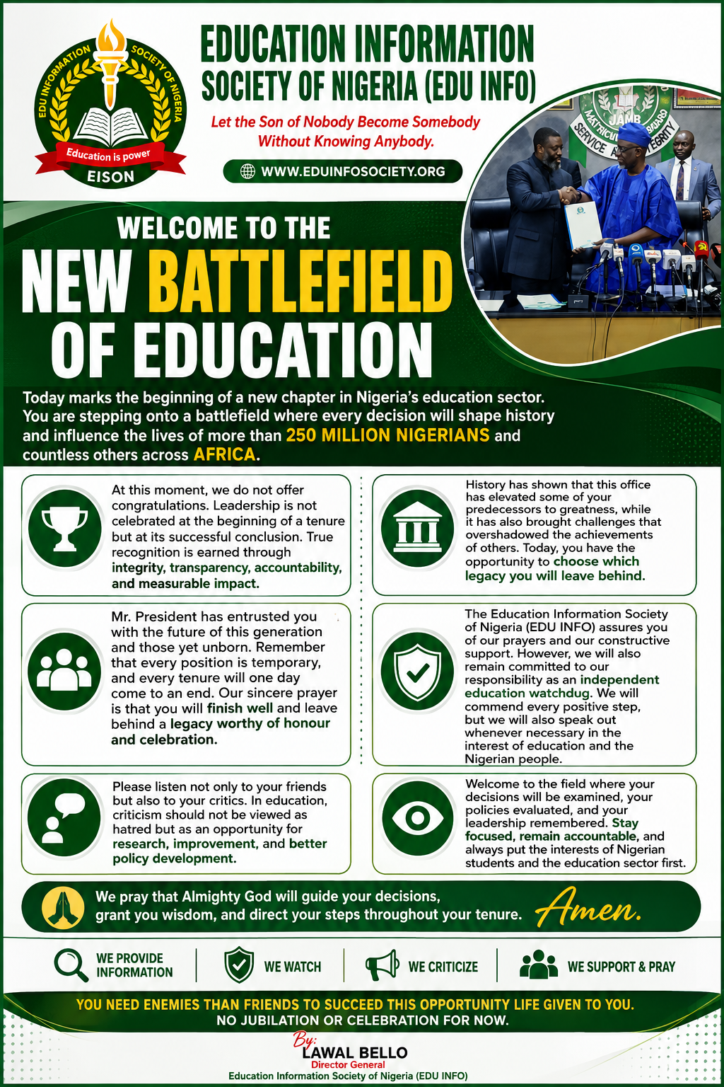 PSA,WELCOME TO THE NEW BATTLEFIELD OF EDUCATION